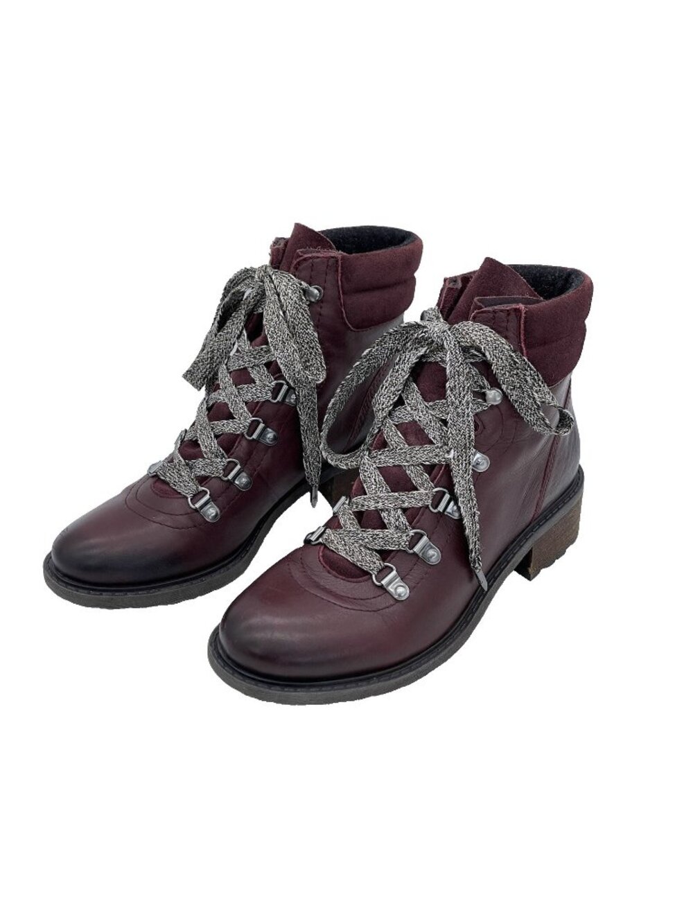 Sam Edelman Darrah Burgundy Leather Combat Hiking Boots Lace Up Women’s 7